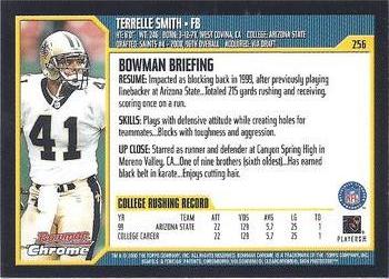 2000 Bowman Chrome #256 Terrelle Smith Back