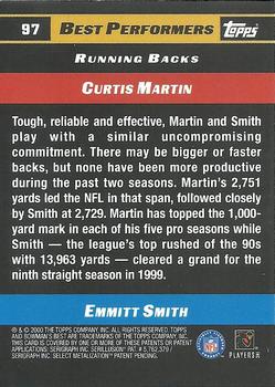 2000 Bowman's Best #97 Curtis Martin / Emmitt Smith Back