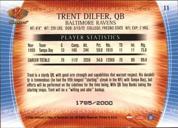2000 Collector's Edge Masters #11 Trent Dilfer Back