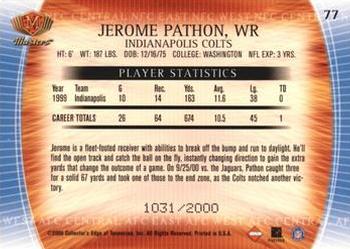 2000 Collector's Edge Masters #77 Jerome Pathon Back