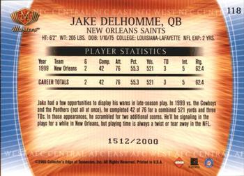 2000 Collector's Edge Masters #118 Jake Delhomme Back