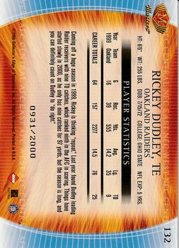 2000 Collector's Edge Masters #132 Rickey Dudley Back