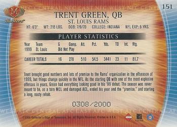 2000 Collector's Edge Masters #151 Trent Green Back