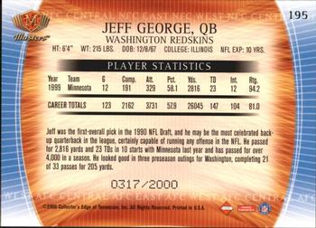 2000 Collector's Edge Masters #195 Jeff George Back