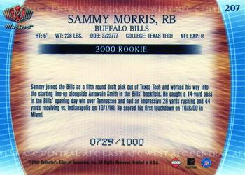 2000 Collector's Edge Masters #207 Sammy Morris Back