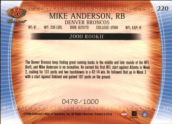 2000 Collector's Edge Masters #220 Mike Anderson Back