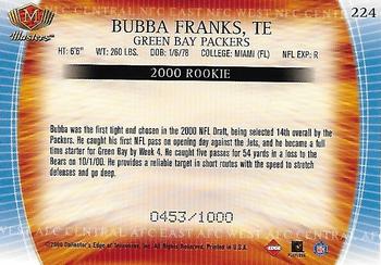 2000 Collector's Edge Masters #224 Bubba Franks Back