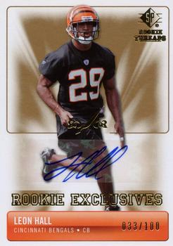 2007 SP Rookie Threads - Rookie Exclusive Autographs #RE-LH Leon Hall Front