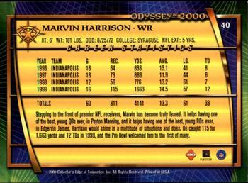 2000 Collector's Edge Odyssey #40 Marvin Harrison Back