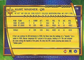 2000 Collector's Edge Odyssey #78 Kurt Warner Back