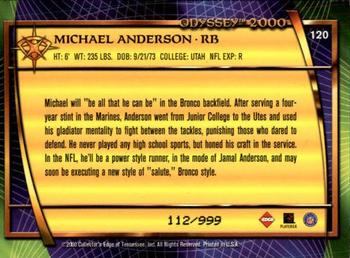 2000 Collector's Edge Odyssey #120 Mike Anderson Back