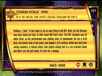 2000 Collector's Edge Odyssey #121 Chris Cole Back