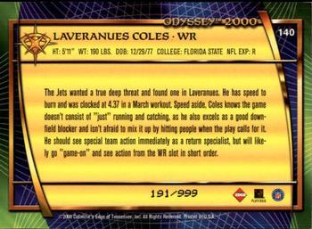 2000 Collector's Edge Odyssey #140 Laveranues Coles Back