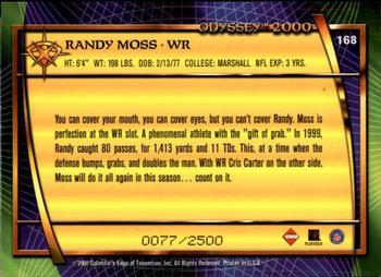 2000 Collector's Edge Odyssey #168 Randy Moss Back