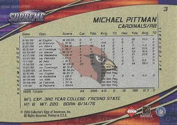 2000 Collector's Edge Supreme #3 Michael Pittman Back