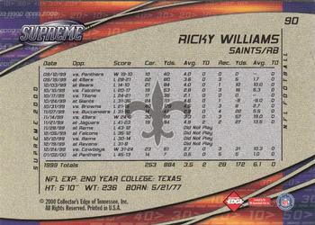2000 Collector's Edge Supreme #90 Ricky Williams Back