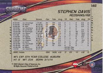 2000 Collector's Edge Supreme #146 Stephen Davis Back