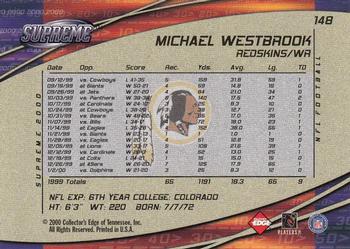 2000 Collector's Edge Supreme #148 Michael Westbrook Back