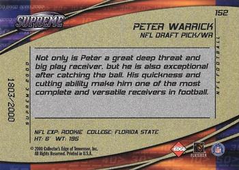 2000 Collector's Edge Supreme #152 Peter Warrick Back