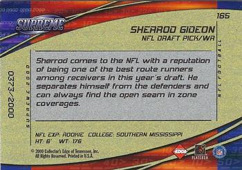 2000 Collector's Edge Supreme #165 Sherrod Gideon Back
