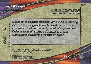 2000 Collector's Edge Supreme #172 Doug Johnson Back