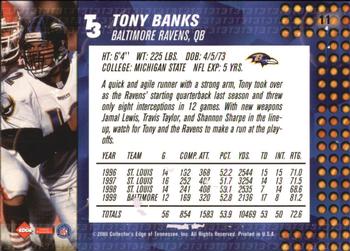 2000 Collector's Edge T3 #11 Tony Banks Back