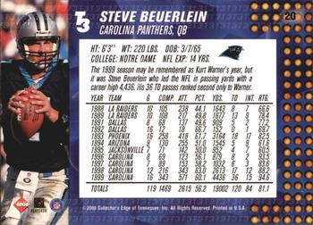 2000 Collector's Edge T3 #20 Steve Beuerlein Back