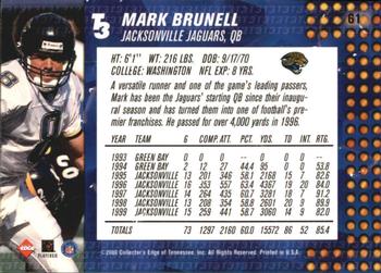 2000 Collector's Edge T3 #61 Mark Brunell Back