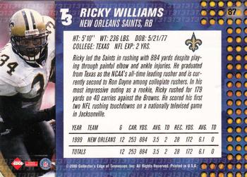 2000 Collector's Edge T3 #87 Ricky Williams Back