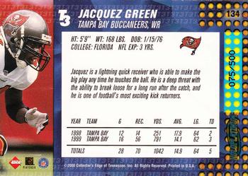2000 Collector's Edge T3 #134 Jacquez Green Back