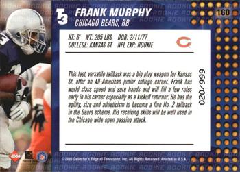 2000 Collector's Edge T3 #160 Frank Murphy Back