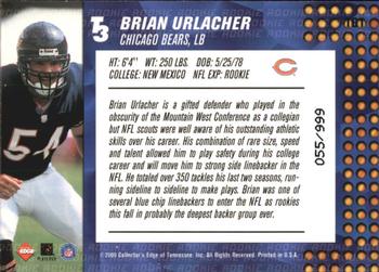 2000 Collector's Edge T3 #161 Brian Urlacher Back