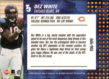 2000 Collector's Edge T3 #162 Dez White Back