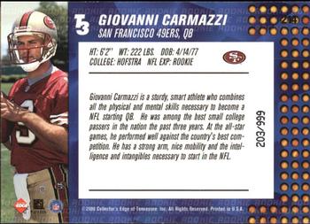 2000 Collector's Edge T3 #214 Giovanni Carmazzi Back