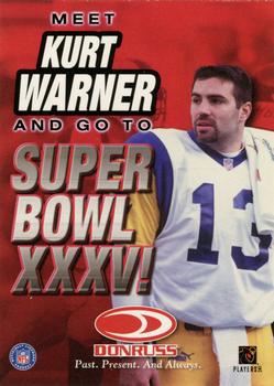 2000 Donruss #NNO Super Bowl Promotion / Kurt Warner Front
