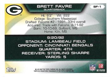 2007 Topps - Brett Favre Collection #BF-1 Brett Favre Back
