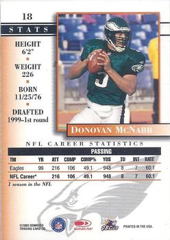 2000 Donruss Preferred #18 Donovan McNabb Back