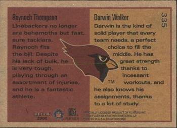 2000 Fleer Tradition #335 Darwin Walker / Raynoch Thompson Back
