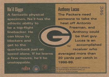 2000 Fleer Tradition #346 Anthony Lucas / Na'il Diggs Back