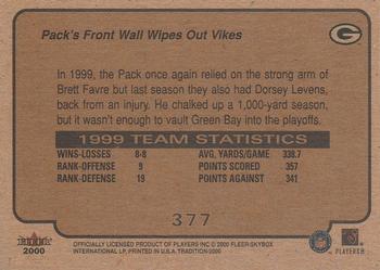 2000 Fleer Tradition #377 Pack's Front Wall Wipes Out Vikes Back
