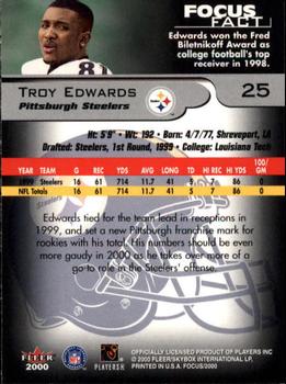 2000 Fleer Focus #25 Troy Edwards Back