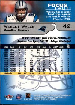 2000 Fleer Focus #42 Wesley Walls Back