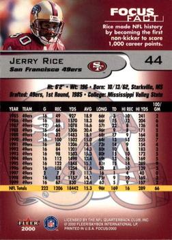 2000 Fleer Focus #44 Jerry Rice Back