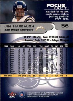 2000 Fleer Focus #56 Jim Harbaugh Back