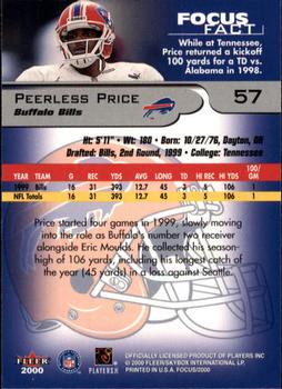 2000 Fleer Focus #57 Peerless Price Back
