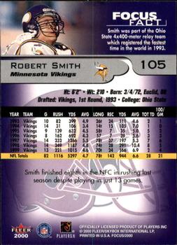 2000 Fleer Focus #105 Robert Smith Back