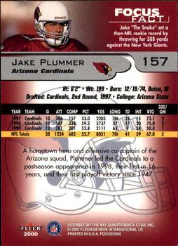 2000 Fleer Focus #157 Jake Plummer Back