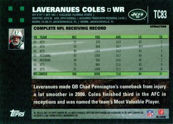 2007 Topps Chrome - Xfractors #TC83 Laveranues Coles  Back