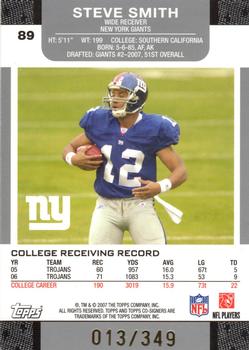 2007 Topps Co-Signers - Changing Faces Gold Blue #89 Steve Smith / Eli Manning Back