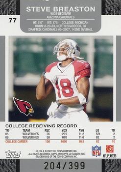 2007 Topps Co-Signers - Changing Faces Gold Red #77 Steve Breaston / Craig Davis Back